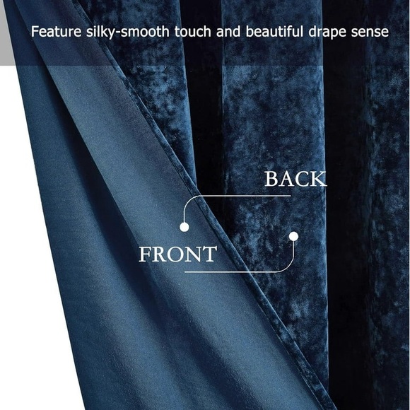 Elegant Blue Velvet Curtain set - Picture 4 of 8